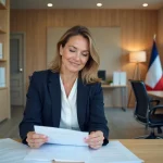 Femme d age moyen en tenue professionnelle dans un bureau moderne